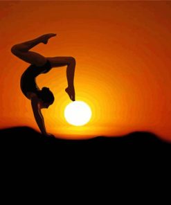 Sunset Silhouette Gymnastic Paint By Number