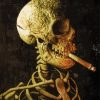 Vintage Skull With Cigarette Paint By Number