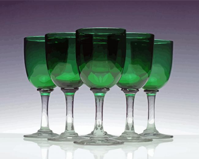 Wine Green Glass Paint By Number