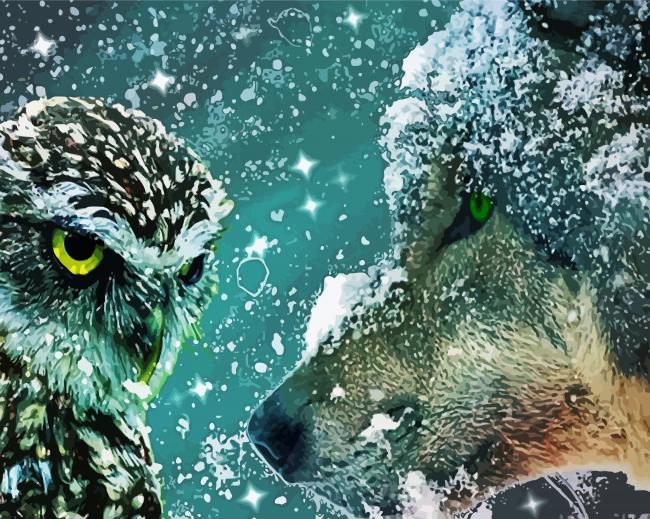 Wolf And Owl Paint By Numbers