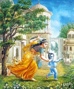 Yashoda And Krishna Running Paint By Number