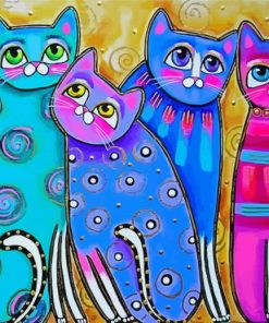 Adorable Abstract Cats Paint By Numbers