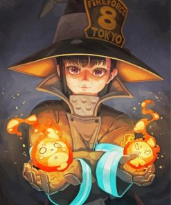Adorable Fire Force Anime Girl Paint By Number