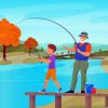 Aesthetic Grandpa Fishing With Grandson Paint By Number