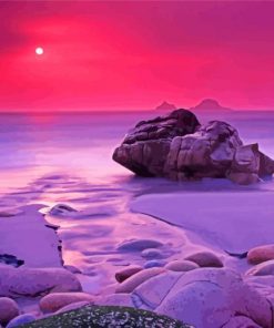 Aesthetic Pink Scenery Paint By Number