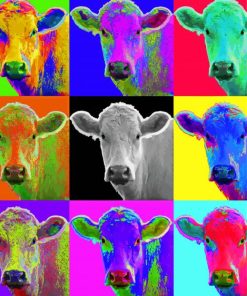 Aesthetic Pop Art Cow Paint By Number