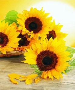Aesthetic Sunflowers On Table Paint By Number