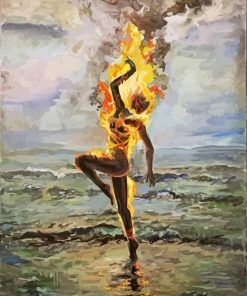 Aesthetic Woman Burning Paint By Number