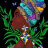 Aesthetic African Woman And Butterflies Paint By Numbers