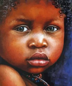 Aesthetic Black Little Girl Close Up Paint By Numbers