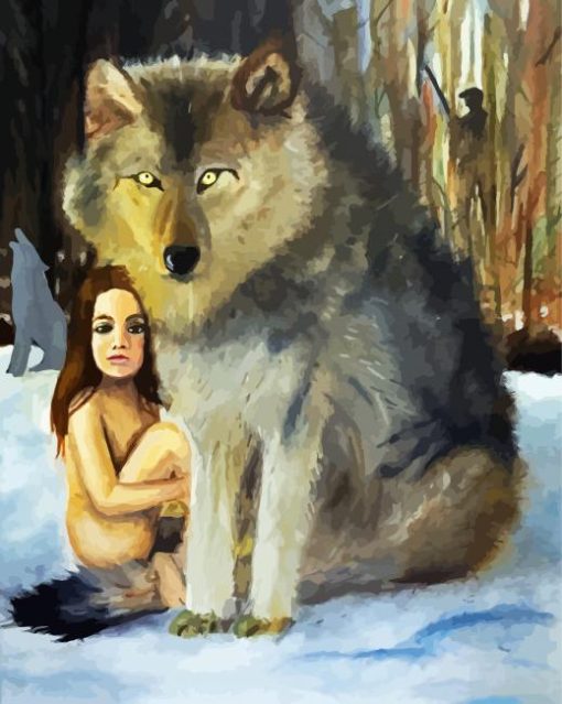 Aesthetic Little Girl And Her Wolf Paint By Number