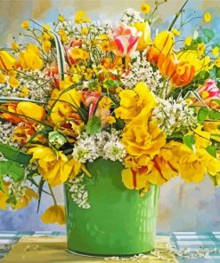 Aesthetic Spring Flowers Vase Paint By Number