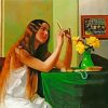 Beautiful Girl At Dressing Table Paint By Number