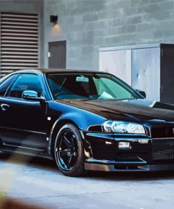 Black Nissan Skyline Paint By Numbers