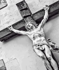 Black And White Crucifix Paint By Number