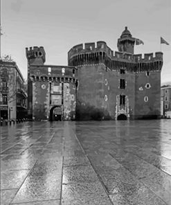 Black And White Perpignan City Paint By Number