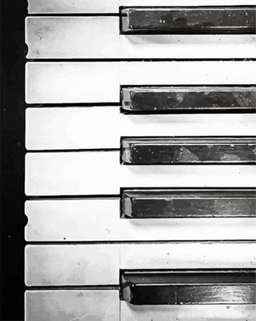 Black And White Vintage Piano Paint By Number