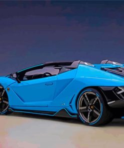 Blue Lamborghini Zentorno Illustration Paint By Number