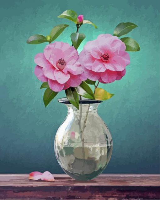Camellia Flowers Vase Paint By Numbers