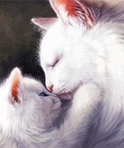 Cat Mother And Her Baby Kitten Art Paint By Number