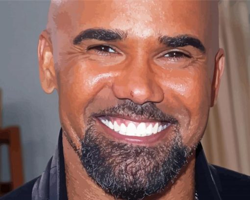 Close Up Shemar Moore Paint By Number