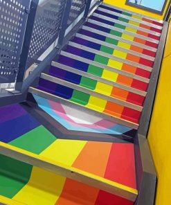 Colorful School Stairs Paint By Numbers
