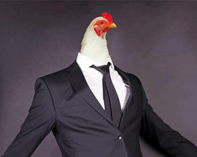 Cool Rooster In A Suit Paint By Numbers