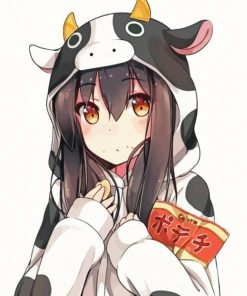Cow Anime Girl Paint By Numbers