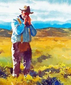Cowboy Playing Harmonica Paint By Number