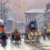Edouard Cortes Winter Scene Paris In The 1930ms Paint By Number