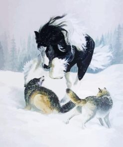 Horse And Husky Art Paint By Numbers