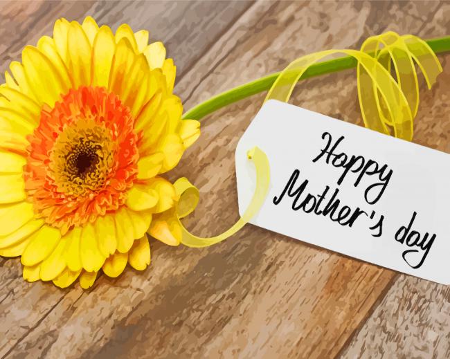 Mothers Day And Yellow Flower Paint By Numbers