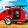 Red Camping Trailer Paint By Number