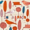 Retro Birds In Park Paint By Numbers