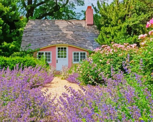 Vintage Cottage And Lavender Paint By Number