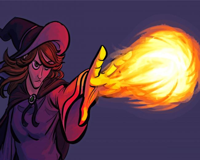 Witch Fire Bolt Paint By Numbers