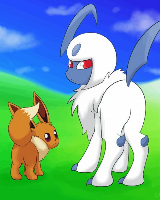 Absol And Eevee Paint By Numbers