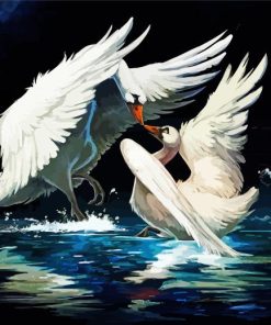Anime Swan Birds Art Paint By Numbers