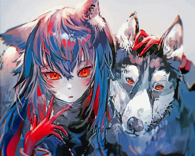 Anime Wolf Girl Art Paint By Number