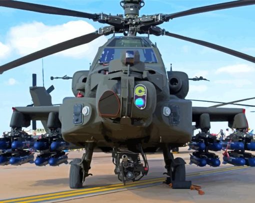 Apache Helicopter Engine Paint By Numbers