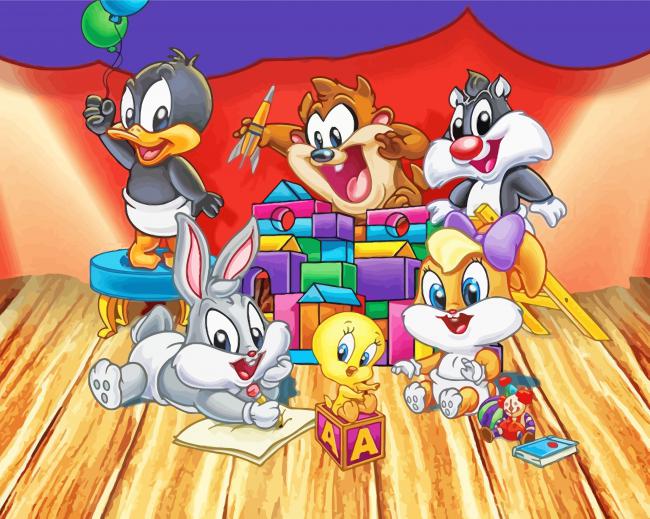 Baby Looney Tunes Cartoon Characters - Paint By Numbers -  