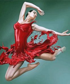 Ballerina In Red Paint By Number