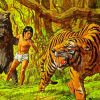 Bear And Tiger Fight Paint By Numbers