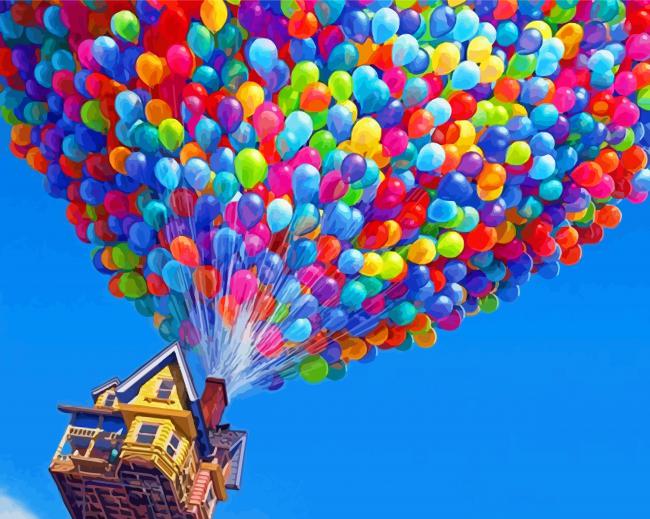 Beautiful Up Balloons Paint By Numbers - Paint By Numbers
