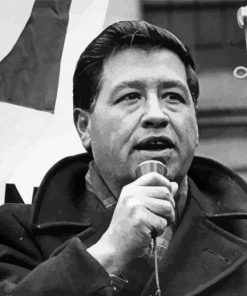 Black And White Cesar Chavez Paint By Numbers