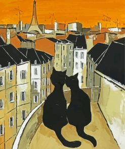 Black Cats In Paris Paint By Numbers