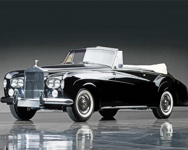 Black Vintage Rolls Royce Paint By Numbers