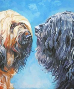 Black And Brown Briard Dogs Art Paint By Numbers