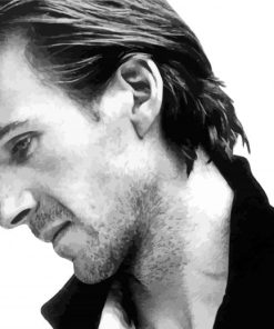 Black And White Ralph Fiennes Side Profile Paint By Numbers
