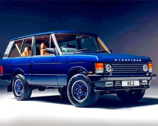 Blue Classic Rover Car Paint By Numbers